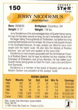 1991 Jockey Star Jockeys #150 Jerry Nicodemus Back